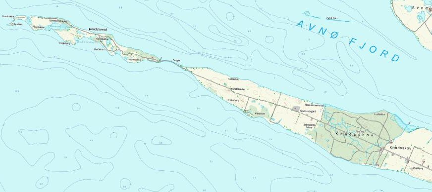 knudshoved odde - kort